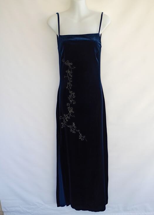 Rampage Dresses & Skirts - Rampage Vintage Y2K 90s Blue Formal Velvet Maxi Dress Prom Whimsygoth Size Small